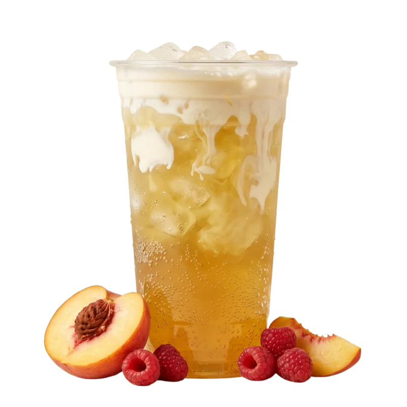 Beach Bum dirty soda with mtn dew, raspberry, peach, cream from Fizzy Fixins in St. Augustine, FL