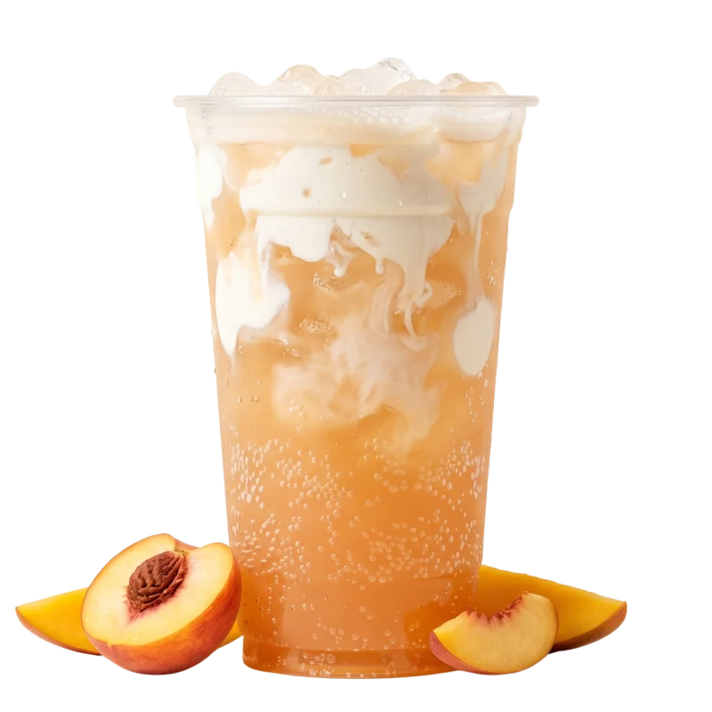 Vilano Sunrise dirty soda with sprite, mango, peach, vanilla, cream from Fizzy Fixins in St. Augustine, FL